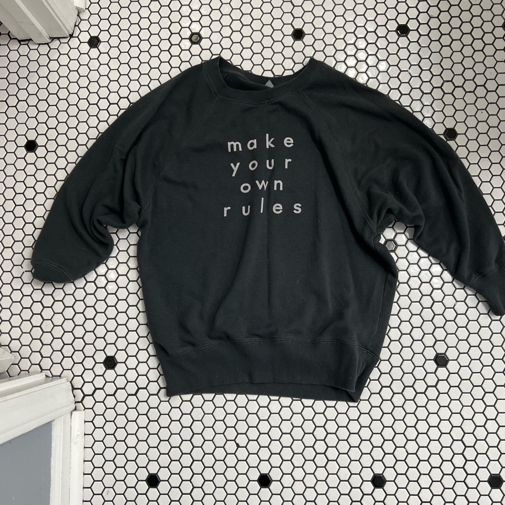 Aerie Black Sweatshirt with White Text
